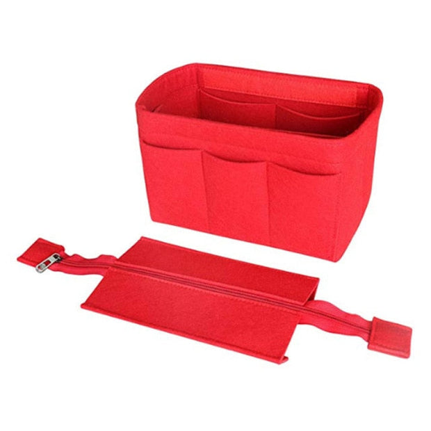 organisateur de sac en feutre rouge